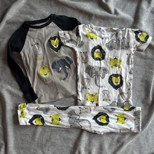 Just One You Animal Print 3 Piece Pajama Set - 4T